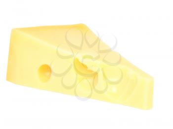 Piece of fresh cheese on white background. Isolated