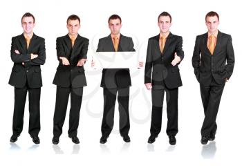 Collection of businessmans in various condition. Isolated over white