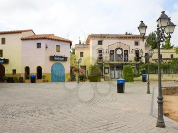 Small square in the minor Spanish town Calella. Spain.