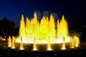 The famous Montjuic Fountain in Barcelona.Spain.