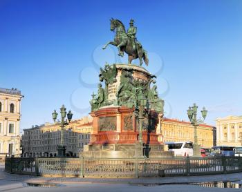 The monument to Nicholas I (1859) in St. Petersburg, Russia