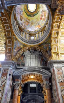 St. Peter's Basilica, St. Peter's Square, Vatican City. Indoor interior.