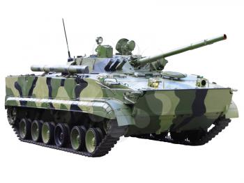 Militaru technics- tank. Isolated over whita background.
