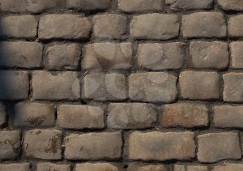 Texture of cobblestone background in the city.