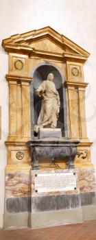 Statue in Duomo Santa Maria Del Fiore and Campanile. Florence. Inside Interior. Italy