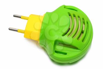 Green with yellow modern fumigator. Isolataed