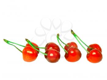 A lot of cherrys with stem. Isolated