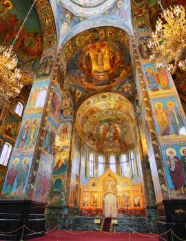ST. PETERSBURG, RUSSIA FEDERATION - JUNE 29:Interior of Church Savior on Spilled Blood . Picture takes in Saint-Petersburg, inside Church Savior on Spilled Blood   on June 29, 2012.
