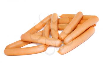 A fresh sausage on white . Isolated over white.