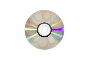 Single DVD(CD) disc. Isolated over white