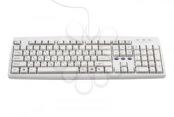 Computer keyboard on white background. Isolated
