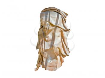 Souvenir masks - the face  of the Arabian (east) women made of a leather. Isolated over white.
