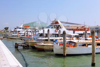 Marine moorage , sea port in Venice. Italy