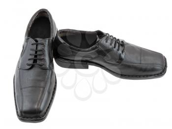 Men's classic black shoes. Isolated over white.