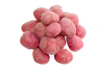 Young pink potato. Isolated over white.
