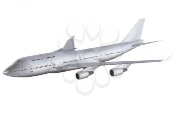 Modern airplane isolated on white background.