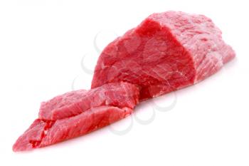 Cut of  beef steak on white. Isolated.
