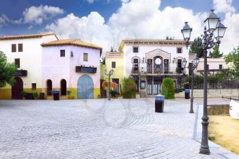 Small square in the minor Spanish town Calella. Spain.