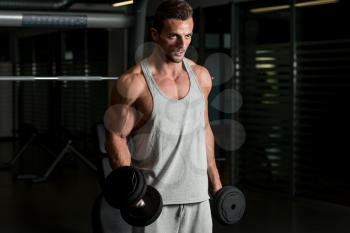 Young Muscular Man Lifting Weights