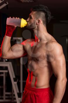 Fighter Drinking From A Bottle Of Water