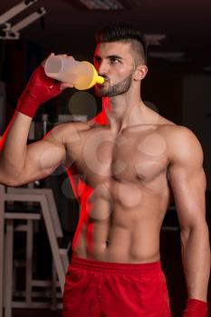 MMA Fighter With Protein Shaker