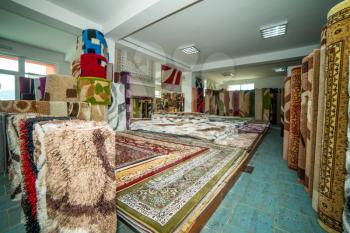 Colorful Carpets In The Store