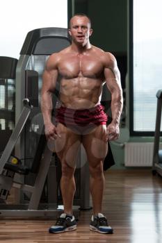 Bodybuilder Performing Front Relaxed Pose