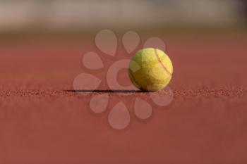 Tennis Ball on the Court Close up