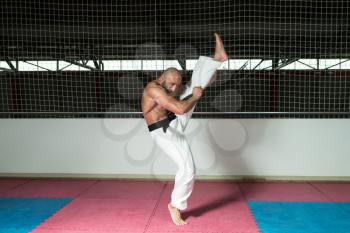 Taekwondo Fighter Expert With Fight Stance