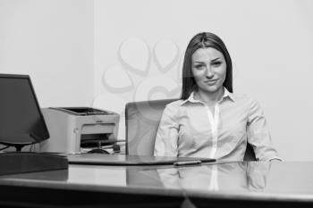 Portrait Of A Cute Confident Business Woman In Office - Successful Businesswoman At Work