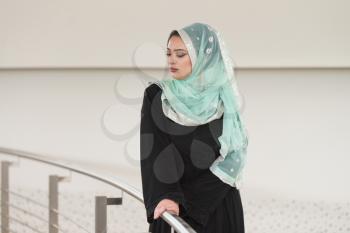 Portrait Of A Beautiful Arabian Woman Wearing Hijab