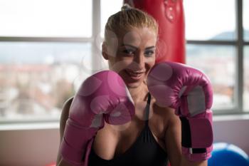 Woman Boxer MMA Fighter Practice Her Skills