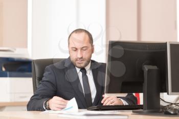 Businessman Writing A Letter - Notes Or Correspondence Or Signing A Document Or Agreement