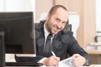 Businessman Writing A Letter - Notes Or Correspondence Or Signing A Document Or Agreement
