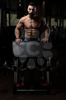 Handsome Good Looking And Attractive Young Man With Muscular Body Relaxing In Gym