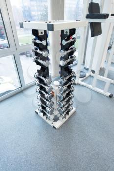 Stand With Dumbbells in Gym