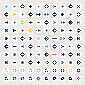 Royalty Free Clipart Image of an Arrow Icon Set