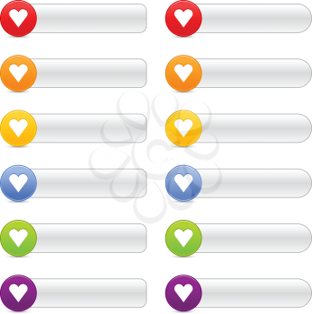 Royalty Free Clipart Image of Heart Buttons