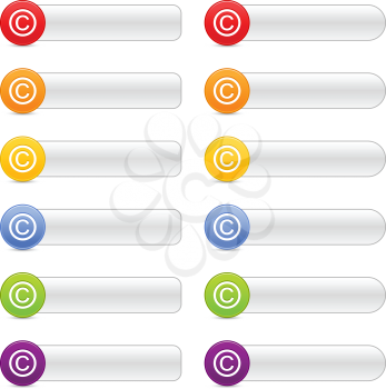 Royalty Free Clipart Image of a Set of Copyright Icons