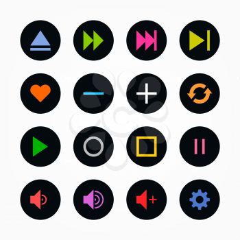 Royalty Free Clipart Image of a Set of Media Icons