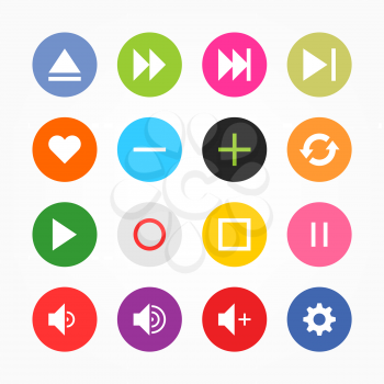 Royalty Free Clipart Image of a Bunch of Media Icons