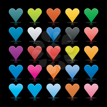 Royalty Free Clipart Image of Heart Icons