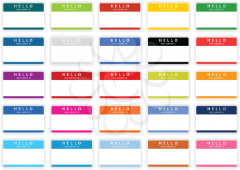 Royalty Free Clipart Image of a Bunch of Name Tags