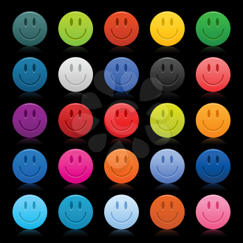 Royalty Free Clipart Image of Smiley Face Icons