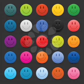 Royalty Free Clipart Image of Colourful Smiley Face Icons