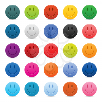 Royalty Free Clipart Image of Smiley Face Icons