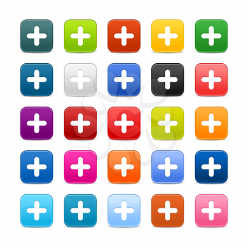 Royalty Free Clipart Image of Plus Sign Icons