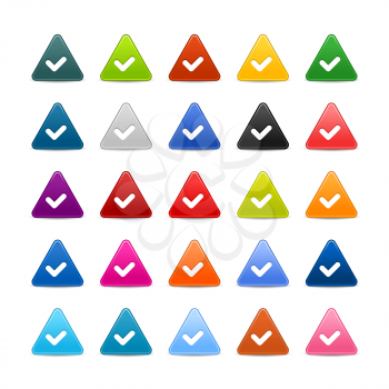 Royalty Free Clipart Image of Triangle Checkmark Icons