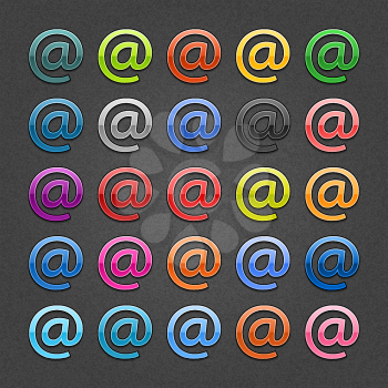 Royalty Free Clipart Image of a Bunch of Email Signs