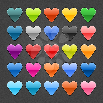 Royalty Free Clipart Image of Colourful Heart Icons